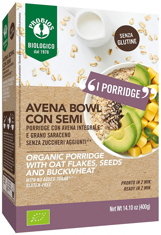 PROBIOS BIO AVENA BOWL SEMI PIU' PORRIDGE CON AVENA INTEGRALE E GRANO SARACENO 400 G - Farmaunclick.it