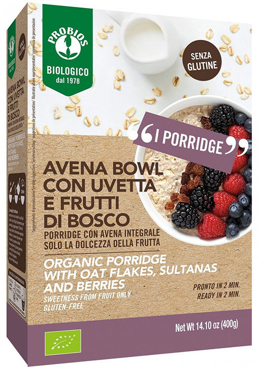 PROBIOS BIO AVENA BOWL FRUTTI DI BOSCO PORRIDGE CON AVENA INTEGRALE 400 G - Farmaunclick.it