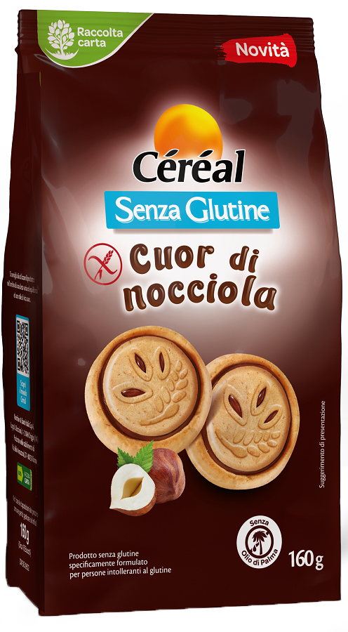 CEREAL SENZA GLUTINE CUOR DI NOCCIOLA 160 G - Farmaunclick.it