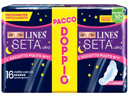 LINES SETA ULTRA ASSORBENTI NOTTE VP DWCT 16 PEZZI - Farmaunclick.it