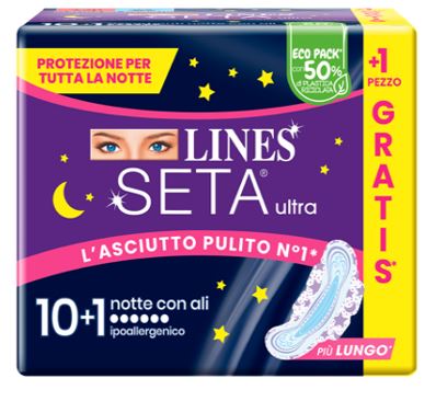 LINES SETA ULTRA ASSORBENTI NOTTE CP 10+1 PEZZI - Farmaunclick.it