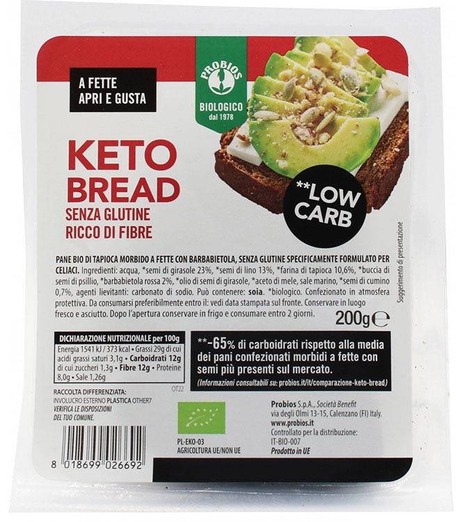 PROBIOS KETO BREAD SENZA GLUTINE 200 G - Farmaunclick.it