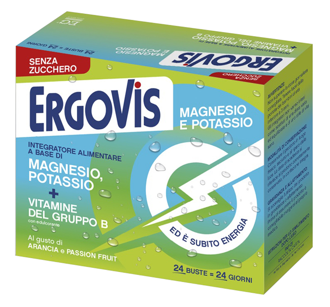 ERGOVIS MG+K VITAMINE B SENZA ZUCCHERO 24 BUSTINE - Farmaunclick.it