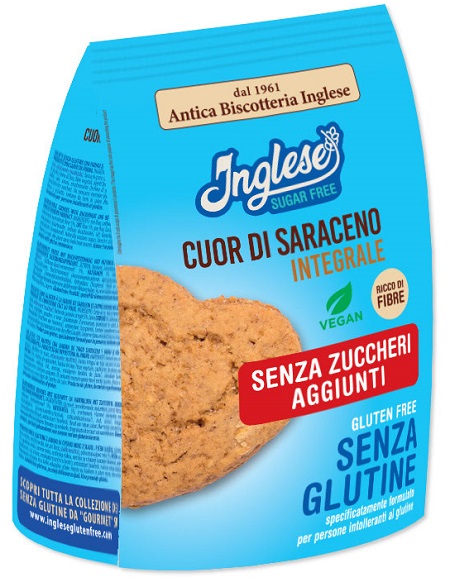 INGLESE BISCOTTI CUOR DI SARACENO INTEGRALI SENZA ZUCCHERI AGGIUNTI 200 G - Farmaunclick.it