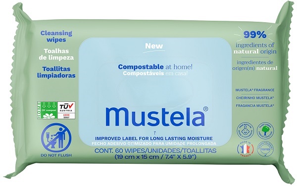 MUSTELA SALVIETTE COMPOSTABILI PROFUMATE 60 PEZZI - Farmaunclick.it