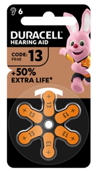 DURACELL EASY TAB 13 ARANCIO BATTERIA PER APPARECCHIO ACUSTICO 6 PEZZI - Farmaunclick.it