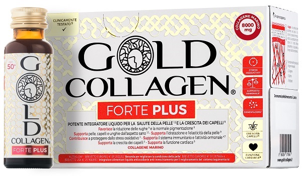 GOLD COLLAGEN FORTE PLUS 10 FLACONCINI DA 50 ML 8G COLLAGENE - Farmaunclick.it