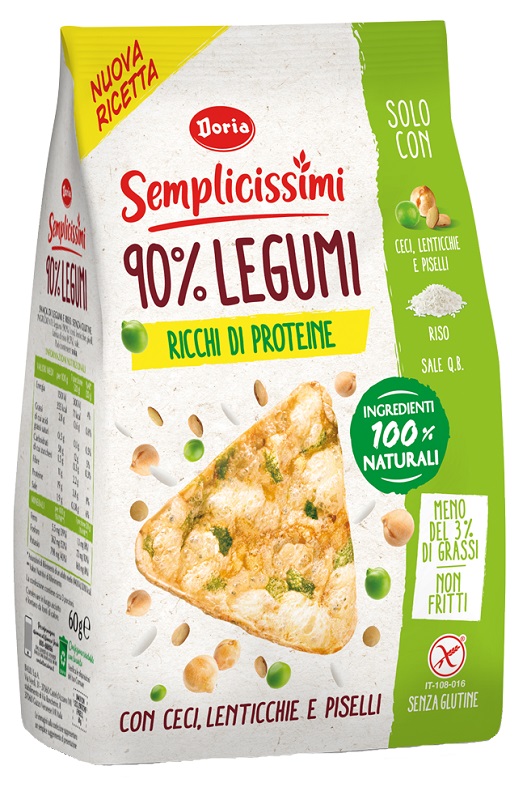 DORIA SEMPLICISSIMI SNACK 90% LEGUMI CECI-LENTICCHIE-PISELLI 60 G - Farmaunclick.it