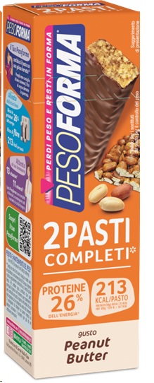 PESOFORMA BARRETTE PEANUT BUTTER 2 PASTI 2 PEZZI DA 58 G - Farmaunclick.it
