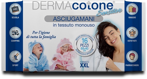 DERMACOTONE SENSITIVE ASCIUGAMANI XXL 68X40 CM 16 PEZZI - Farmaunclick.it