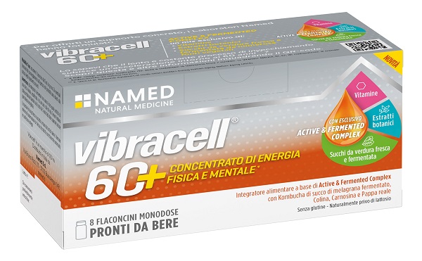 VIBRACELL 60+ 8 FLACONCINI 15 ML SENZA GLUTINE NATURALMENTE PRIVO DI LATTOSIO - Farmaunclick.it