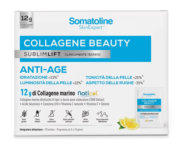 SOMATOLINE COLLAGENE BEAUTY SUBLIMLIFT 10 BUSTINE GUSTO LIMONE SENZA GLUTINE SENZA LATTOSIO - Farmaunclick.it