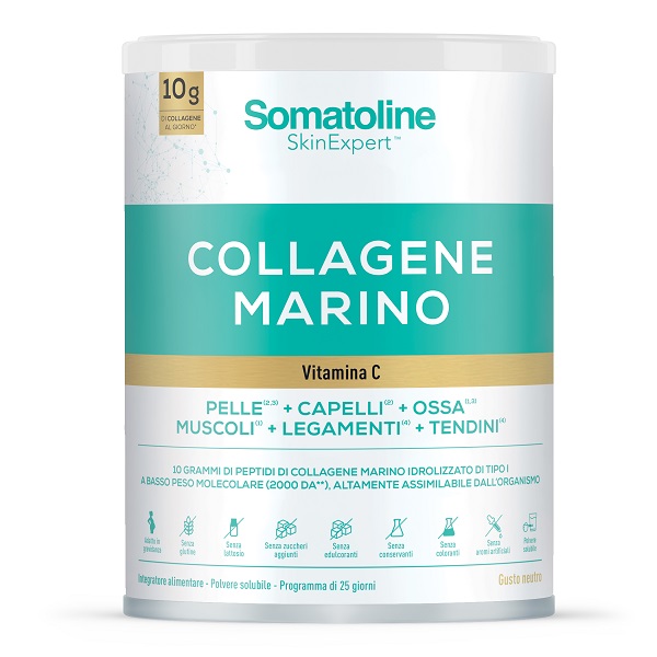SOMATOLINE COLLAGENE MARINO 258 G SENZA GLUTINE SENZA LATTOSIO SENZA ZUCCHERI AGGIUNTI SENZA EDULCORANTI - Farmaunclick.it