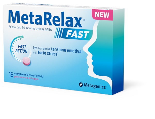 METARELAX FAST 15 COMPRESSE MASTICABILI GUSTO NATURALE DI FRAGOLA SENZA GLUTINE SENZA LATTOSIO CON EDULCORANTI - Farmaunclick.it