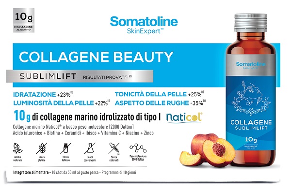 SOMATOLINE COLLAGENE BEAUTY SUBLIMLIFT 10 SHOT 50 ML GUSTO PESCA SENZA GLUTINE SENZA LATTOSIO CON EDULCORANTI - Farmaunclick.it